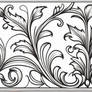 Design Tracery Calligraphic Foliage Rococo Lineart