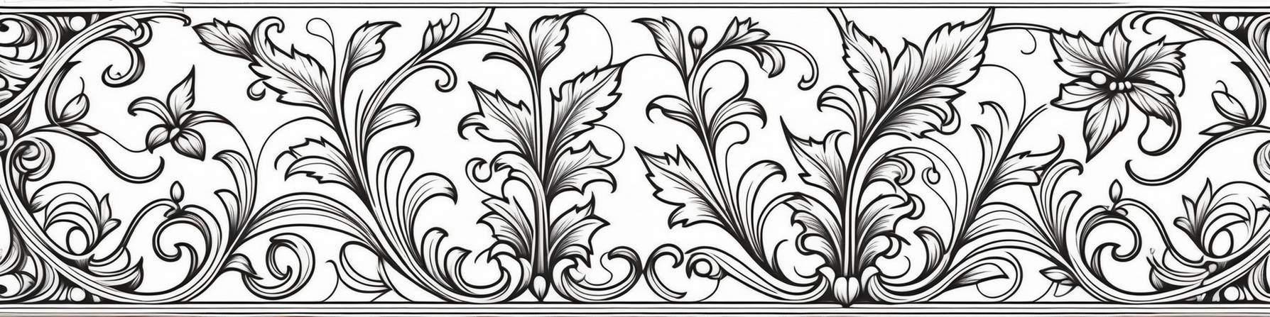 Design Tracery Calligraphic Foliage Rococo Lineart by byDEPOST on ...