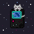 Pixel cat in space