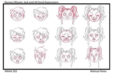 Modern Jack and Jill Facial Expressions