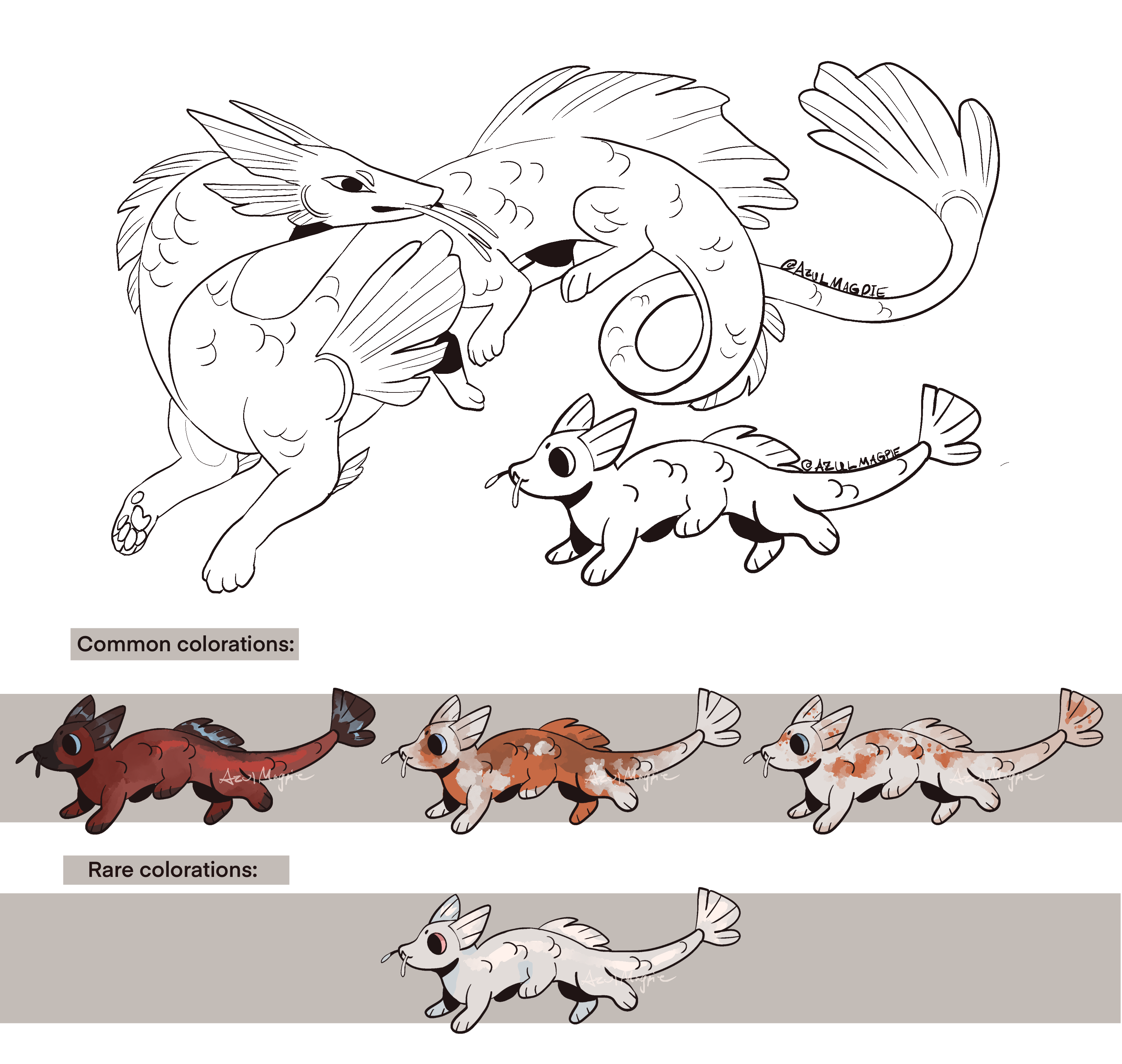 The foxfish | F2U LINEART*** by AzulMagpie on DeviantArt