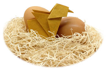 Origami Chick with Eggs
