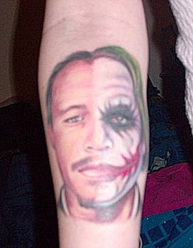 Finished Heath Ledger Tattoo