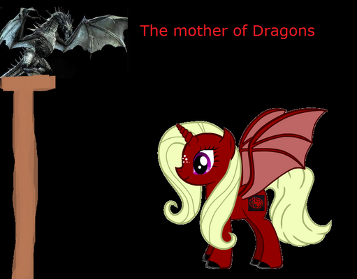 Daenerys Targaryen as a pony (With dragon)