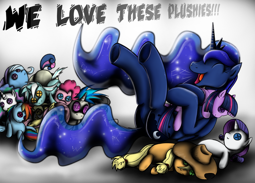 Fanart - MLP. Luna Loves her Plushies