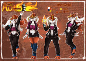 Artwork - AJ Ref. Sheet (Female Cinderace) (POSES)
