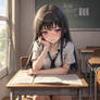 shy school girl