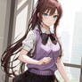 Cute anime girl in Schol Uniform