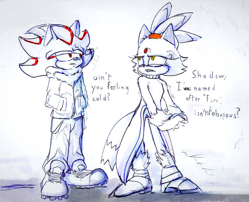 Shadow and Blaze - Doodle by Deimonday