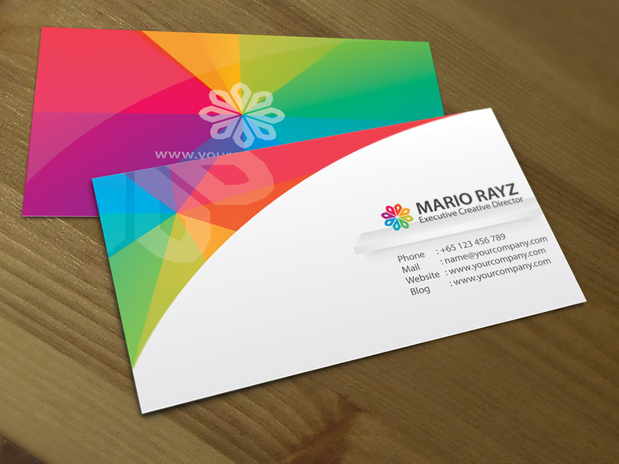 Rainbow petals business card 2