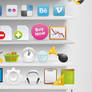 Vector shelf social icons