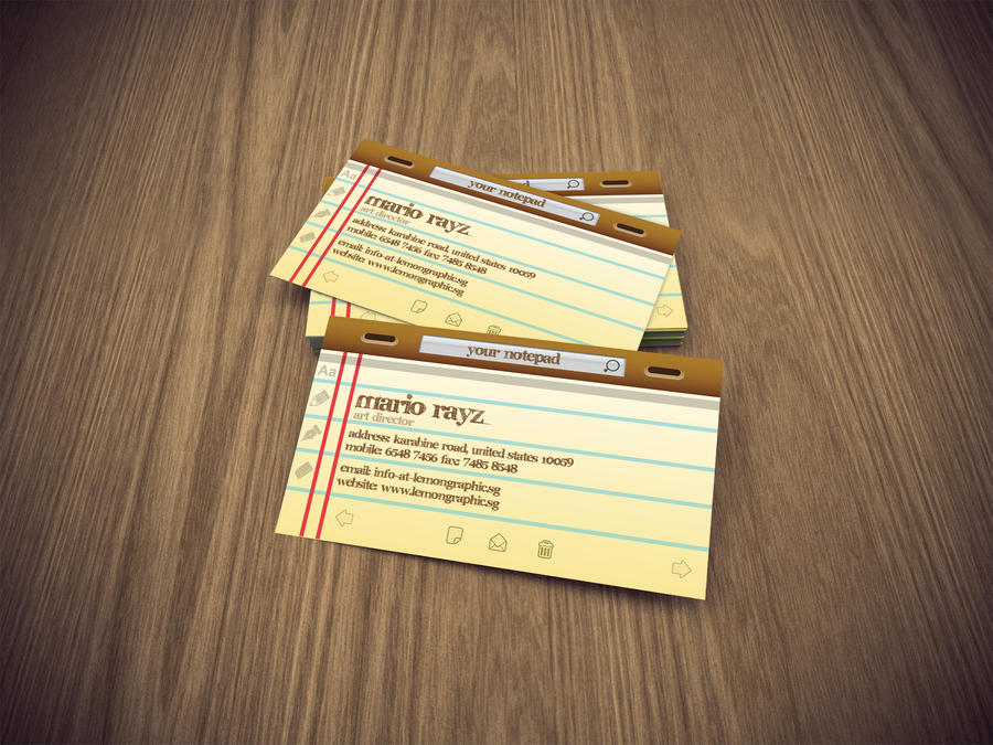 Notepad business card