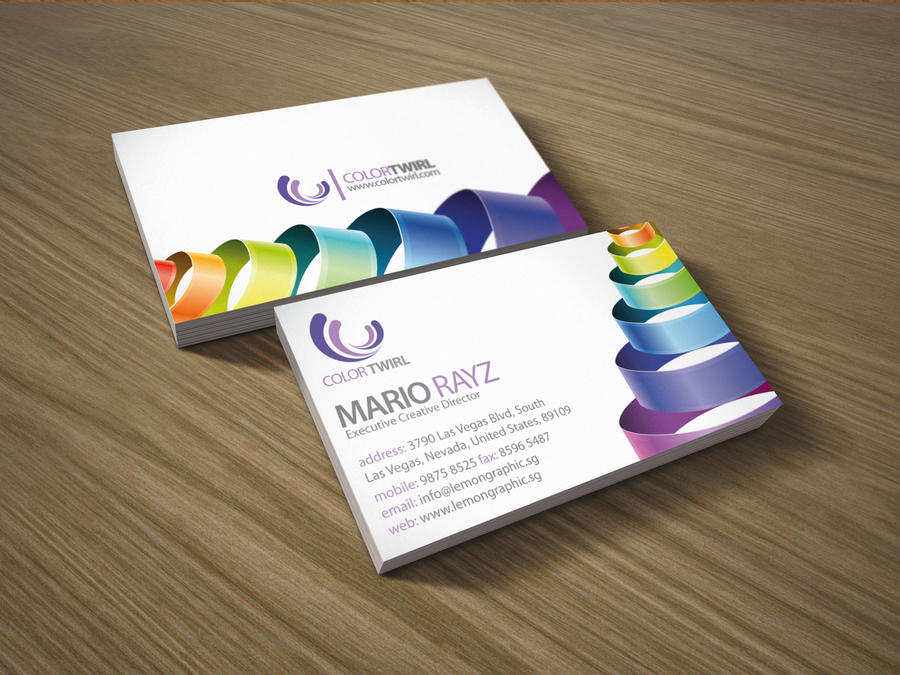 Color twirl business card