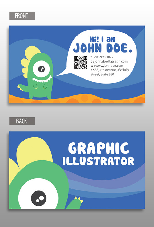 Graphic monster business card design