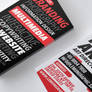 Matator red typography business card design