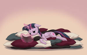 Twilight Sparkle Reading a Book- Redone