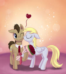 Derpy Kissing Doctor Whooves