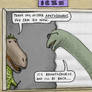 Brontosaurus at the helpdesk at ICZN