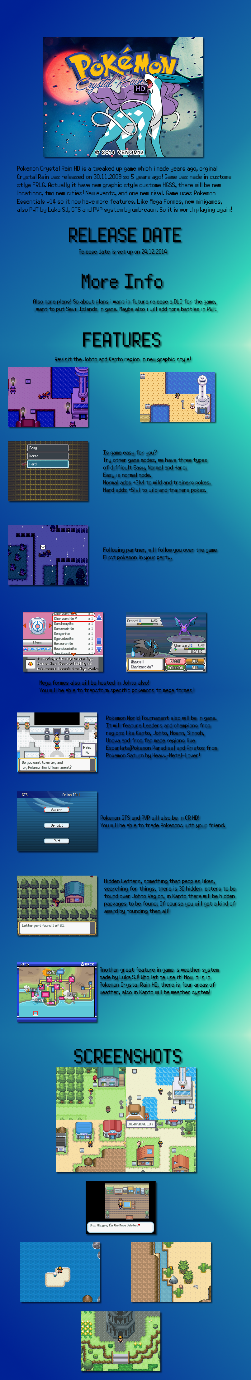 Pokemon Crystal Rain HD Presentation