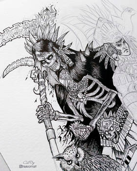 Death with Aztec accessories