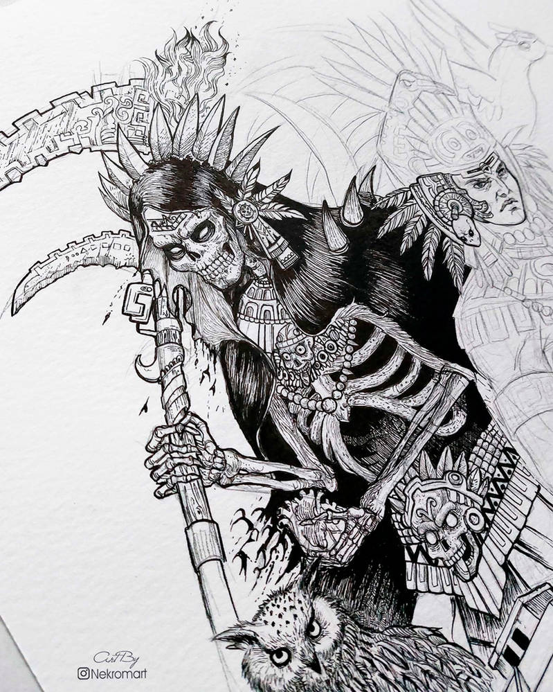 Deviantart Aztec Ritual Death with Aztec accessories by Nekromart on DeviantArt