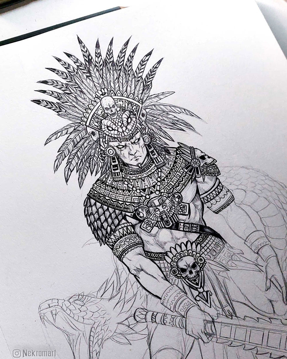 Deviantart Aztec Ritual Aztec warrior by Nekromart on DeviantArt