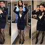 Hyper-Tight Skinsuit Flight Attendant Makeover (1)