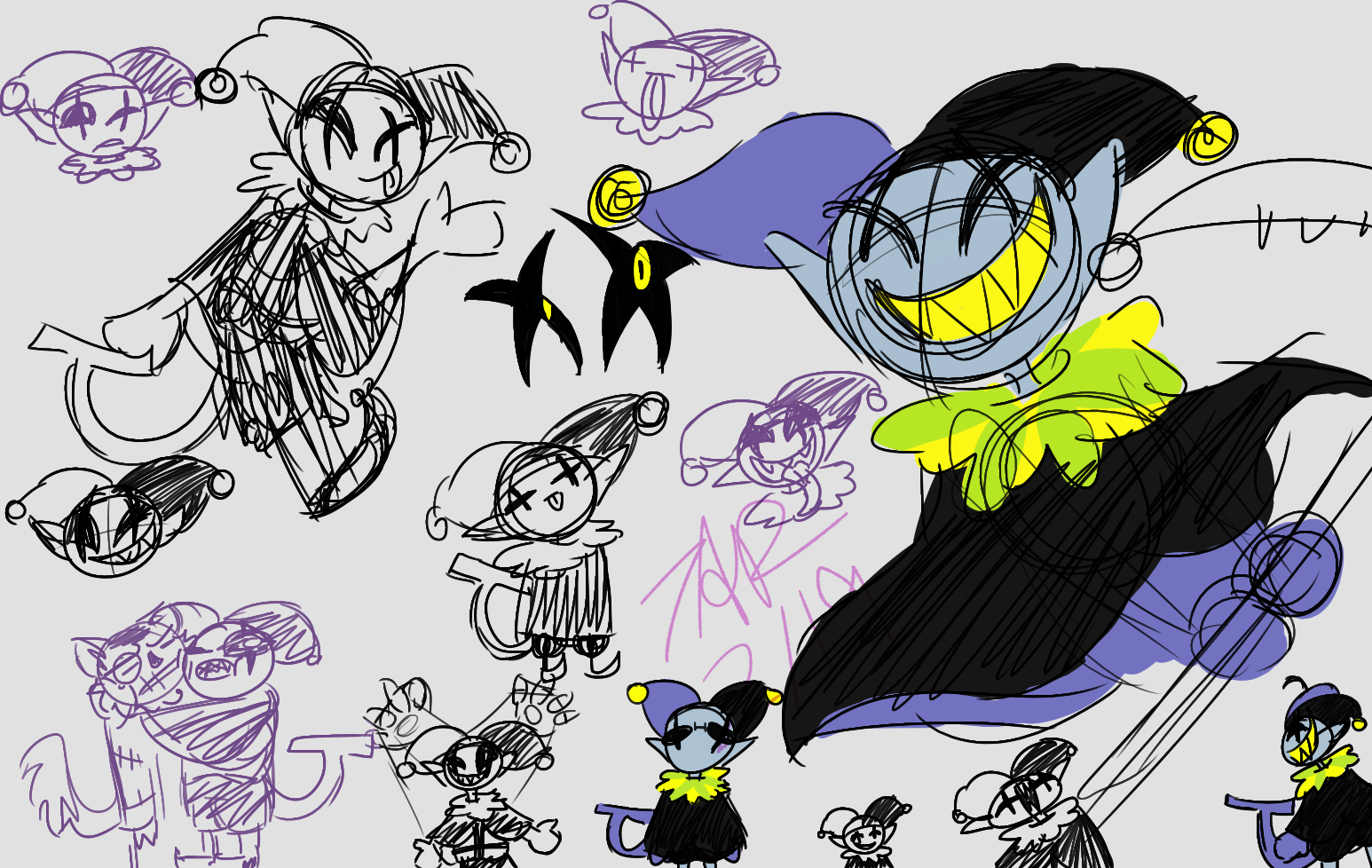 Jevil Doodles by deltaqi on DeviantArt