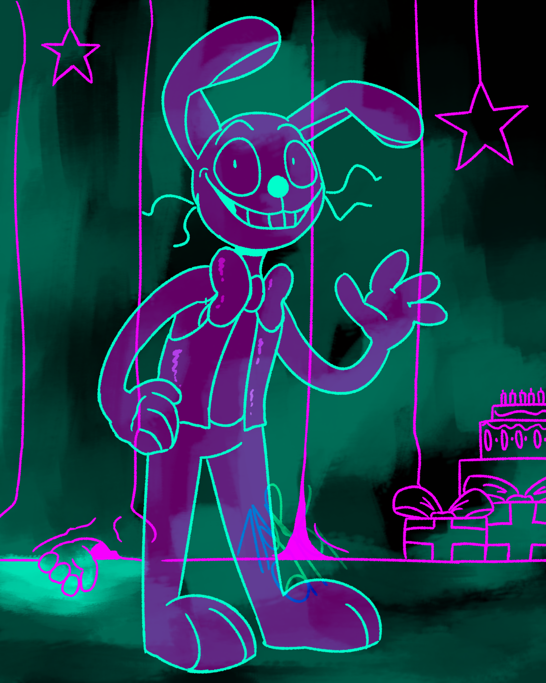 Fan Art) Glitchtrap or Shadow Bonnie? : r/fivenightsatfreddys