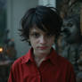 Charlie Tahan as a real boy Pinocchio