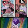 Spiderman biting Frieza tail