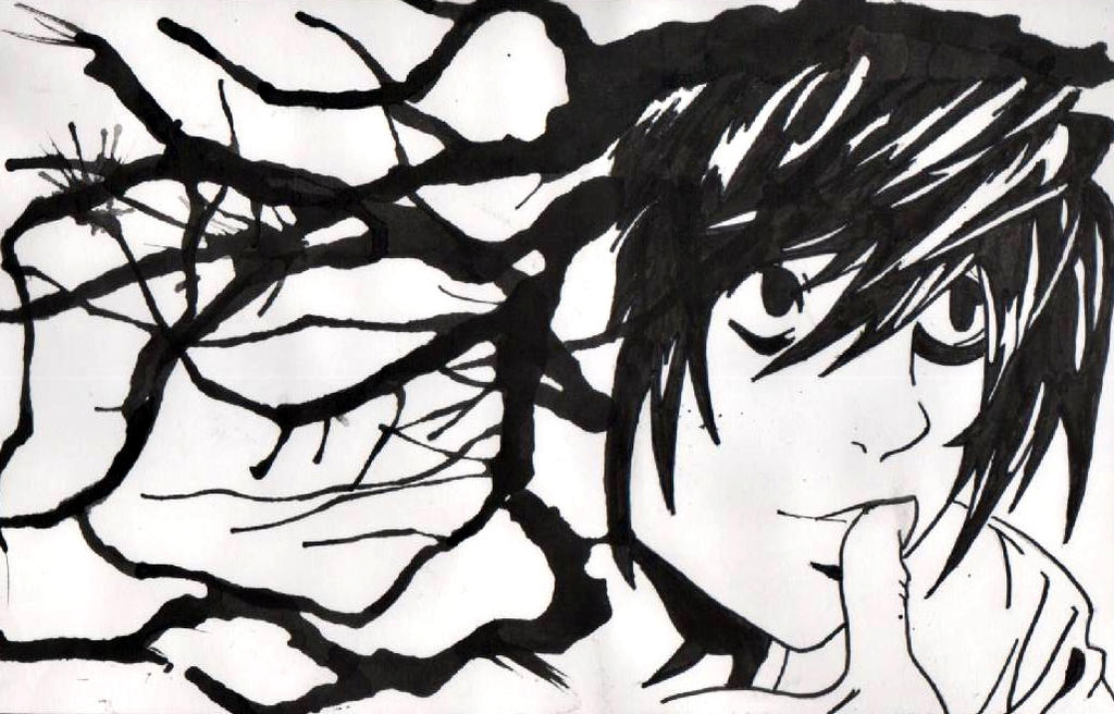 L Lawliet - Dibujo con tinta china by PriichuuuEditions on DeviantArt