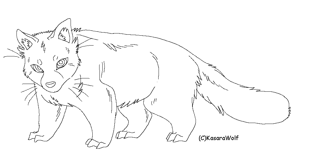 Standing Red Panda Template by KasaraWolf