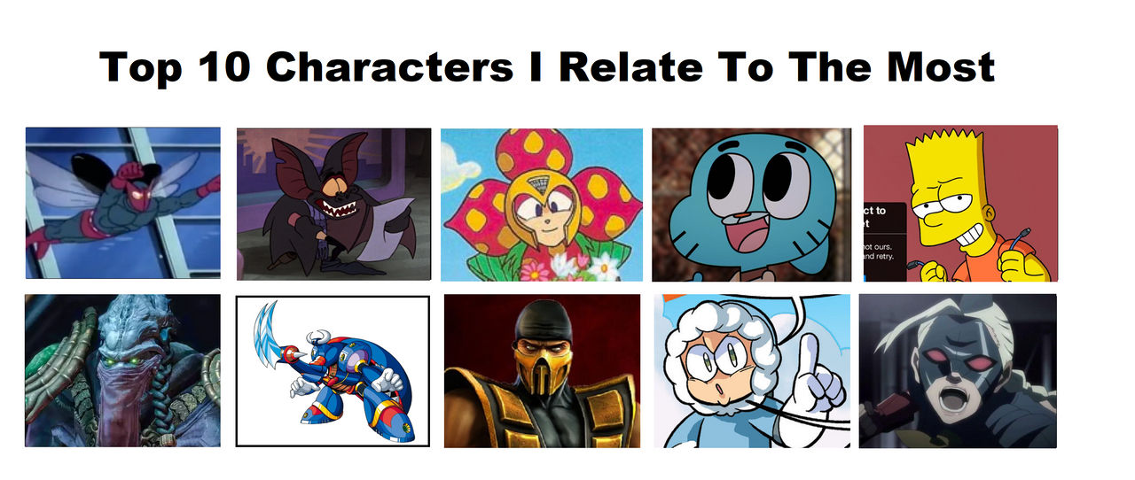 Relatable Characters Examples Top 10 Characters I Relate to the Most by EdmondTheXenoBeetle on DeviantArt