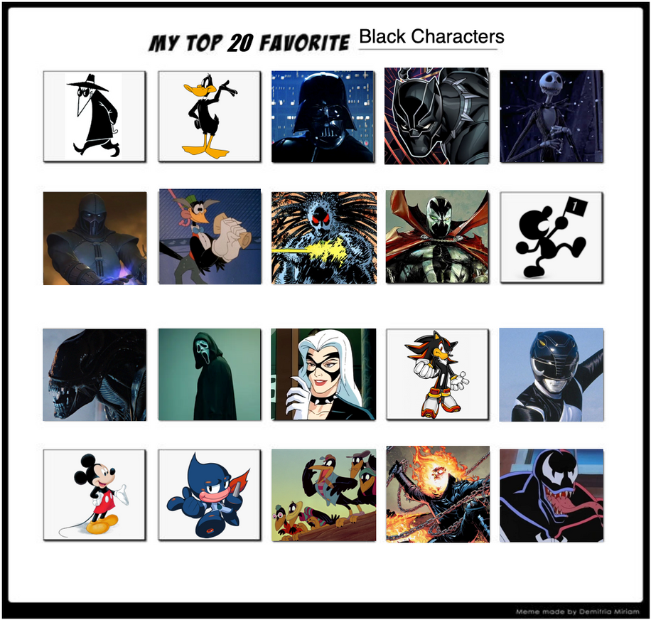 My Top 20 Favorite Black Characters by JapaneseAnimeBeetleX on DeviantArt
