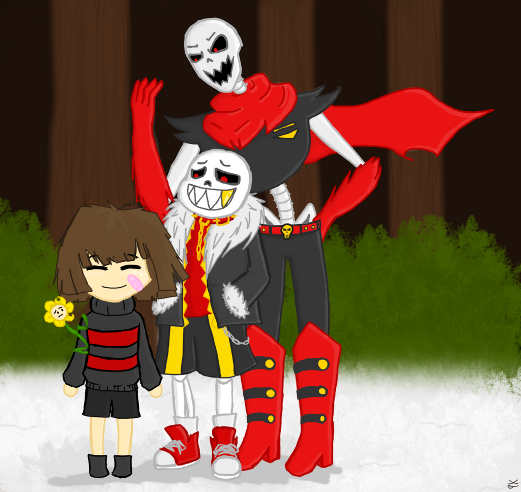 Underfell Frisk Sans Papyrus Fanart Xb By Funkelnd On Deviantart