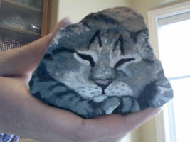 Sleeping Kitty Rock painting