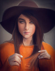 Girl with hat | Digital painting