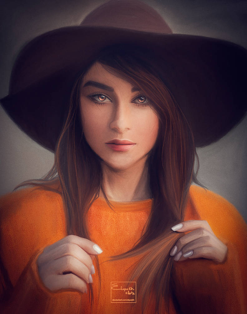 Girl with hat | Digital painting