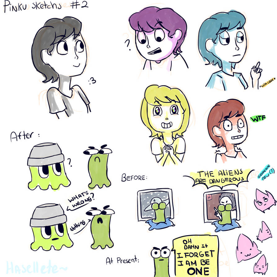 Pinku Pixels Pinku Sketchs by Hasellete on DeviantArt