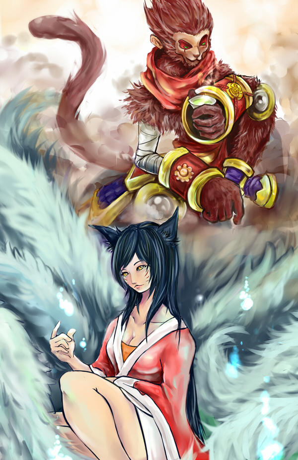 Ahri and Wukong by ExShen on DeviantArt.