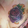 neo traditional rose cover up after pic