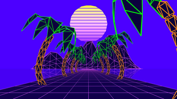 Vaporwave coastline