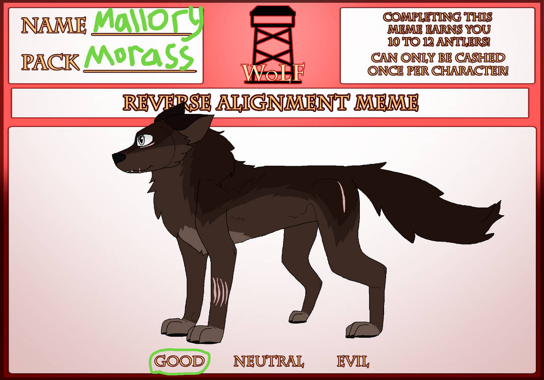 Wolves In Alignment WoLF: Reverse Alignment Meme (Mallory) by EbonyShadowCat on DeviantArt