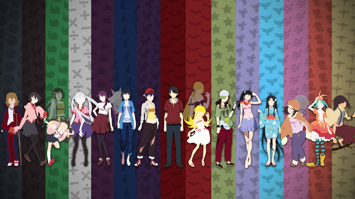 Monogatari Cast - Minimalist Wallpaper by Kaz-Kirigiri on DeviantArt
