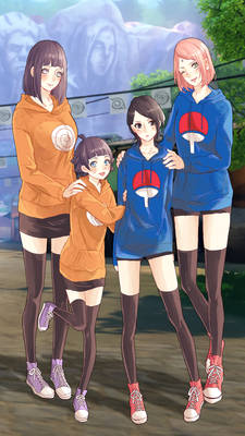 Uzumaki and Uchiha Girl Hoodies - Mobile Wallpaper