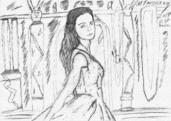 Emma Watson Belle Sketch #1 (beauty and the beast) by Mick81