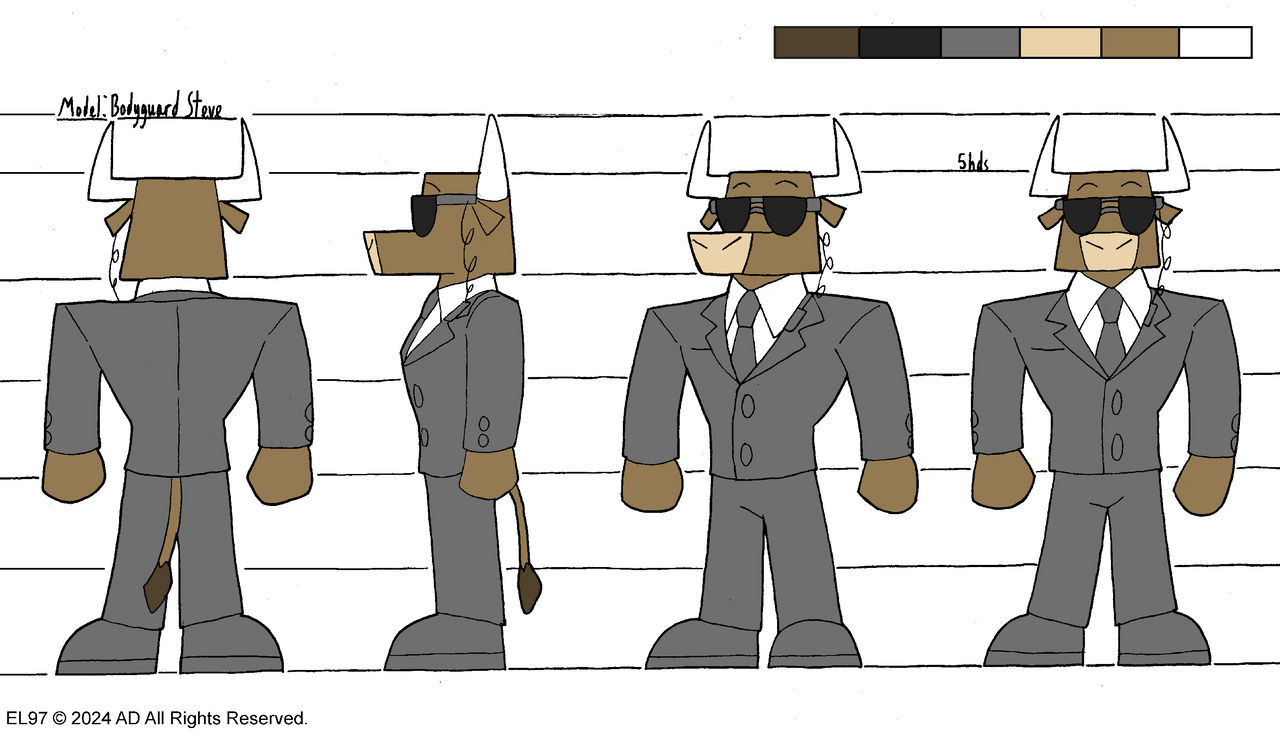 Deviantart Bodyguard Model Sheet - Bodyguard Steve by EdwardLion97 on DeviantArt