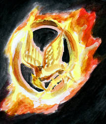 Mockingjay in fire by eclinio