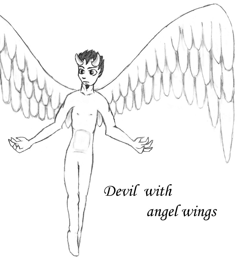 devil with angel wings
